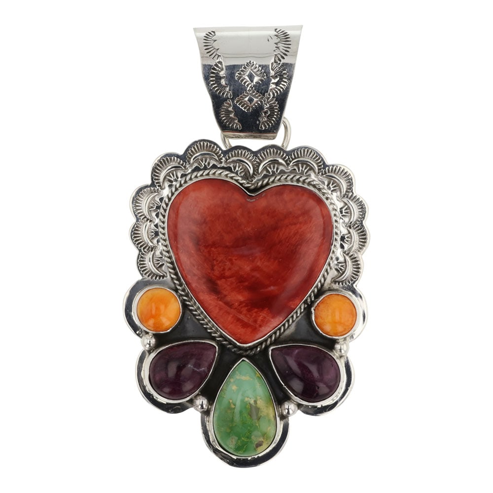 Eula Wylie Navajo Spiny Oyster & Turquoise Multi Color Pendant (1 of 2)