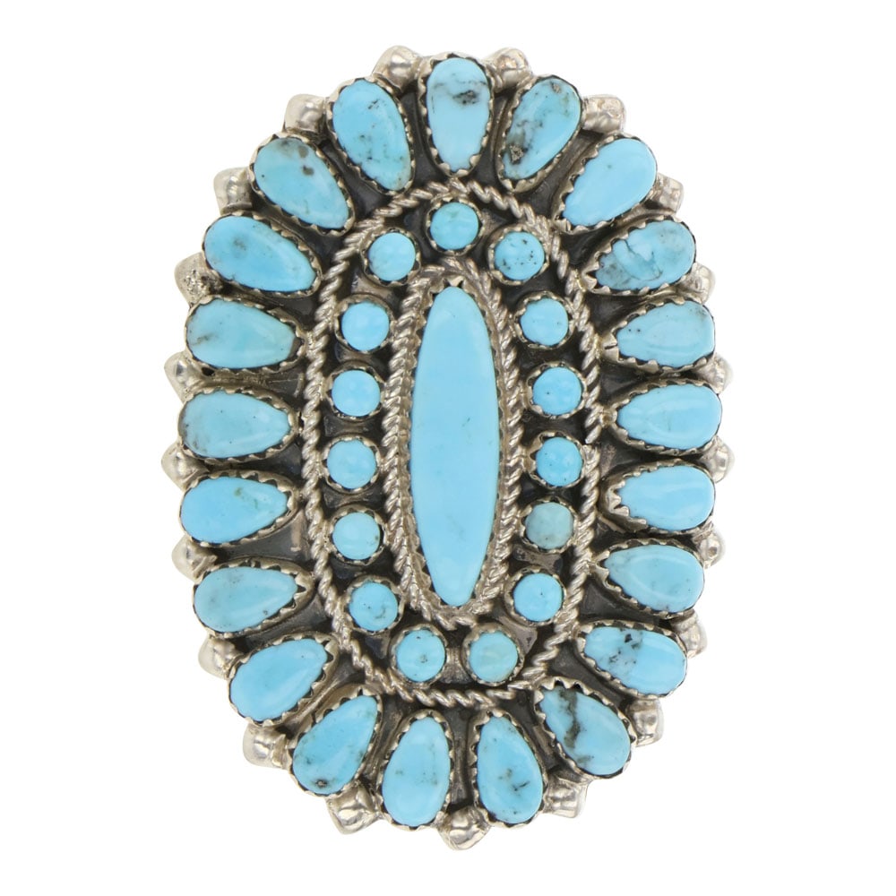 Navajo Kingman Turquoise Cluster Ring (1 of 3)