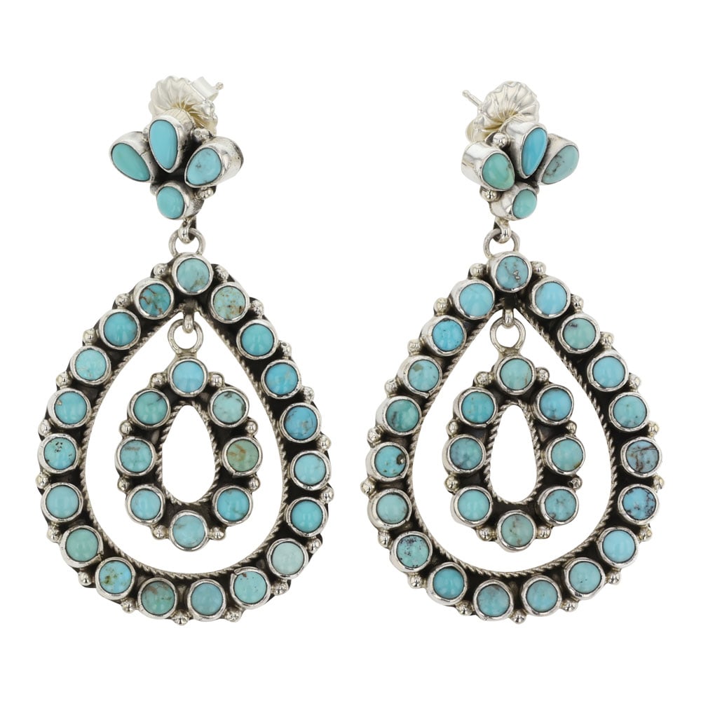 Renell Perry Navajo Compitos Turquoise Chandelier Earrings (1 of 2)