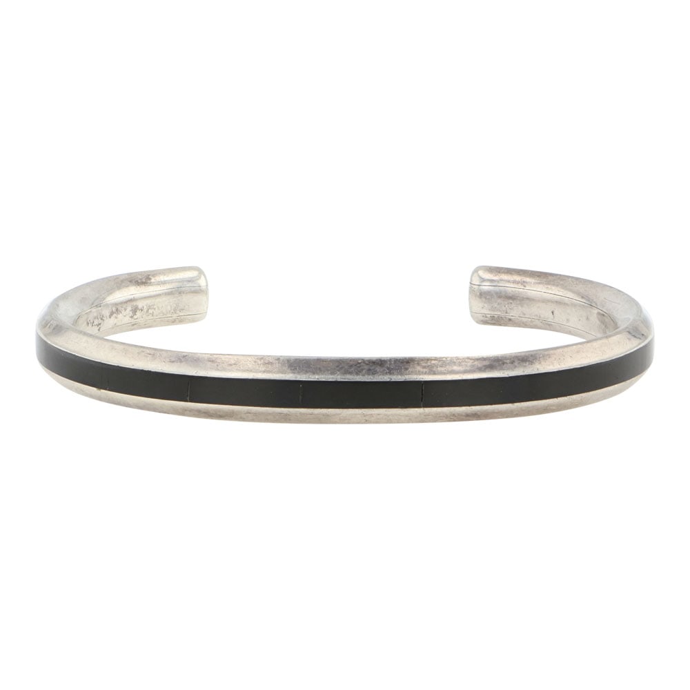 Jay Natasha Zuni Acoma Jet Inlay Cuff Bracelet (1 of 4)