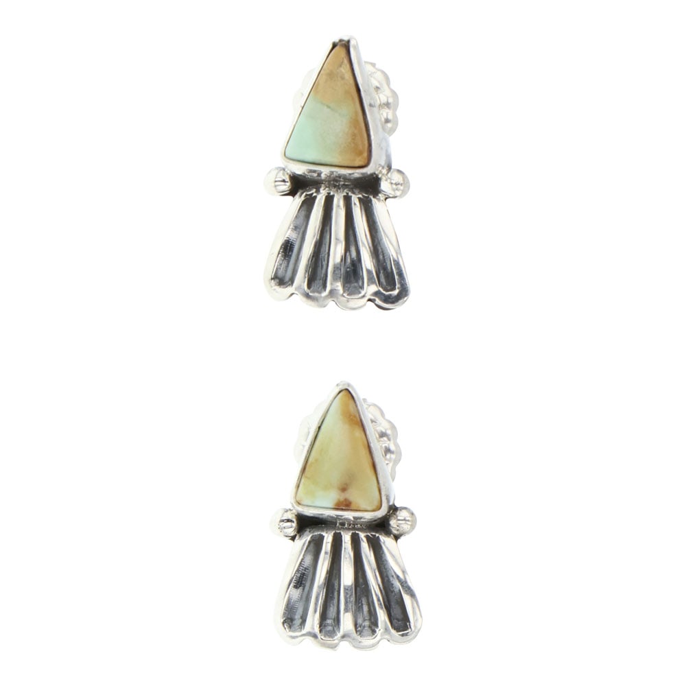 Navajo Orville Jack Turquoise Earrings: Sterling Silver | Genuine Orville Jack Turquoise | Navajo Orville Jack Turquoise Earrings | Navajo Native American Southwest Indian Jewelry | Good (no breaks or damages) | Approximate Weight: 4 Grams 