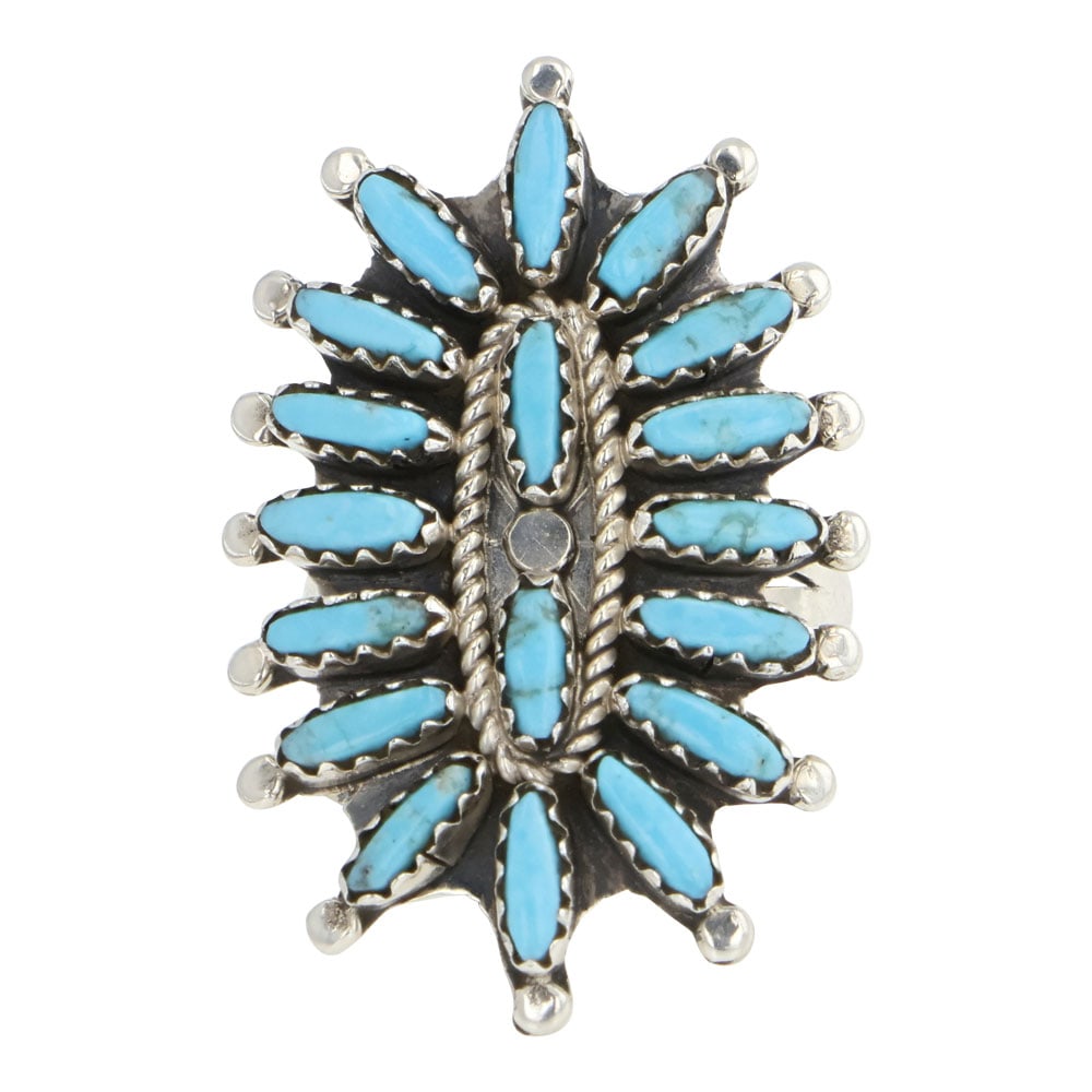 Nathaniel & Rosemary Nez Navajo Turquoise Cluster Ring (1 of 3)