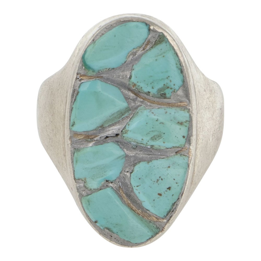 Vintage Zuni Turquoise Inlay Ring (1 of 3)