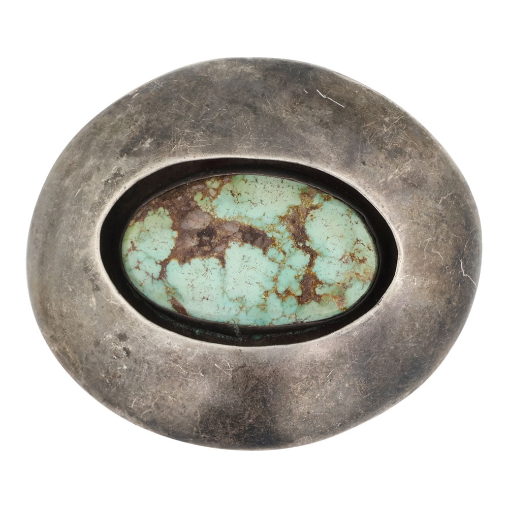 Vintage Navajo Royston Turquoise Shadowbox Belt Buckle (1 of 2)