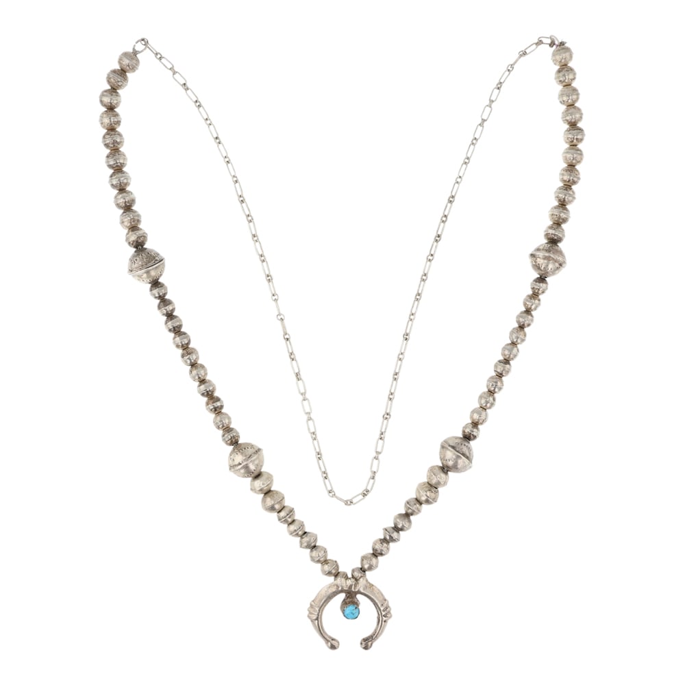 Vintage Navajo Turquoise beads Naja Necklace (1 of 3)