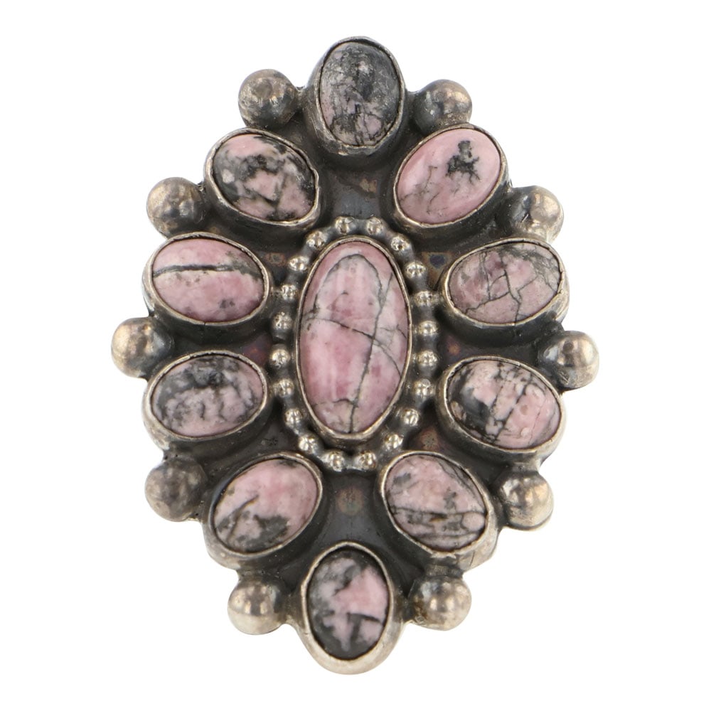 Ernest Roy Begay Navajo Rhodonite Cluster Ring (1 of 3)