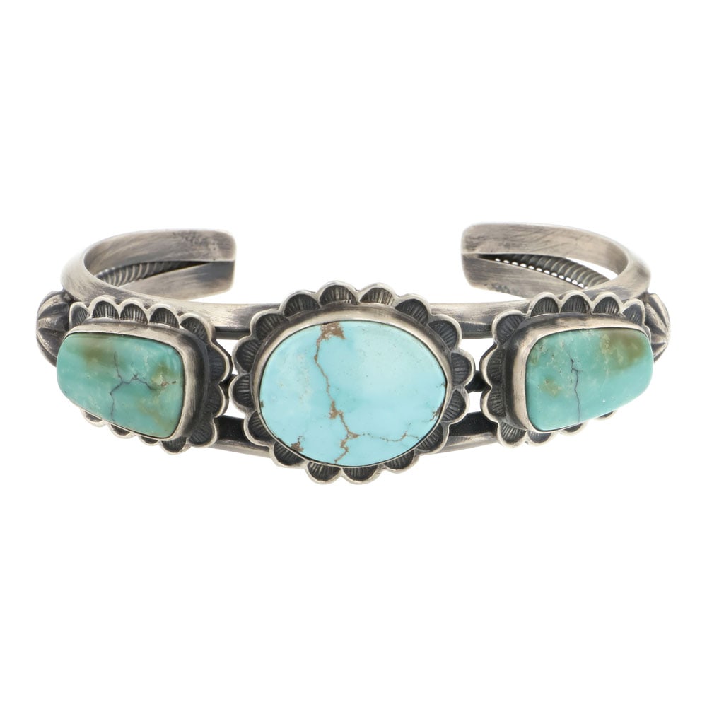 Danny Clark Navajo Nevada Turquoise Cuff Bracelet (1 of 3)