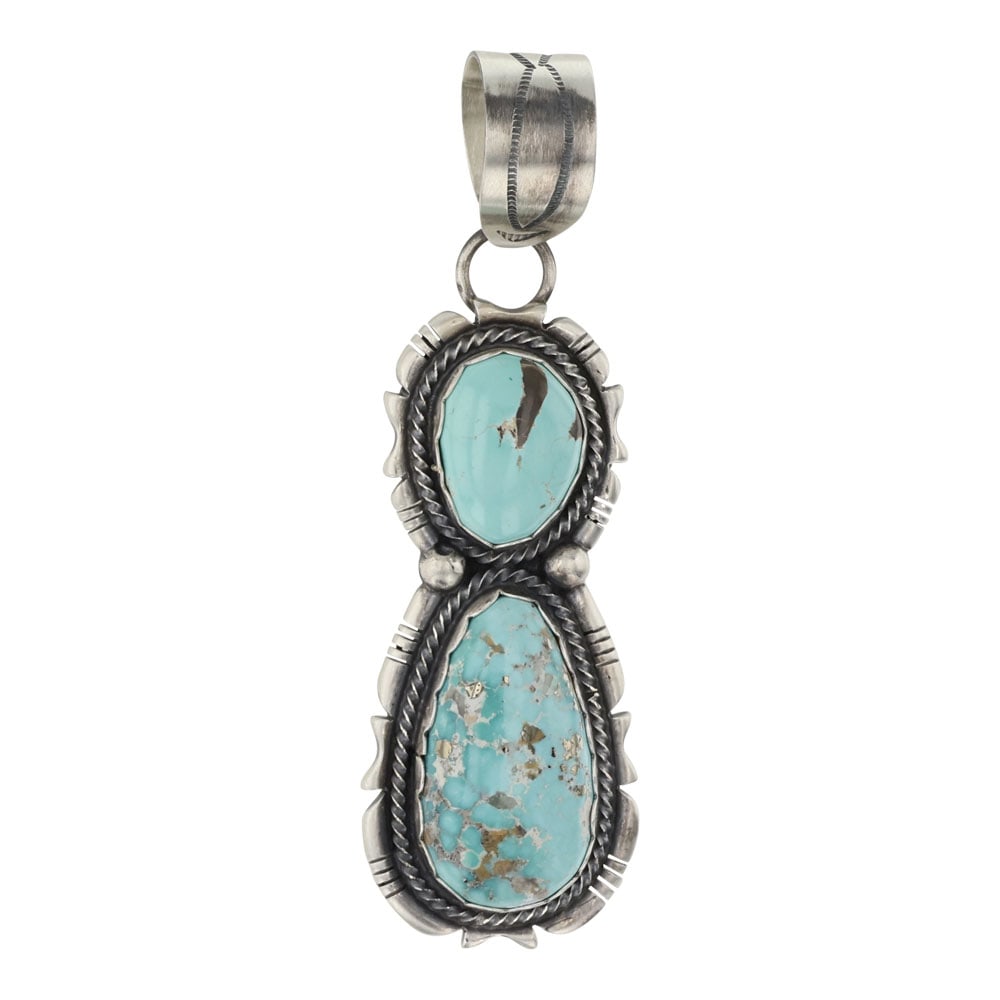 Jackson Hoskie Nevada Turquoise Two Stone Pendant (1 of 2)