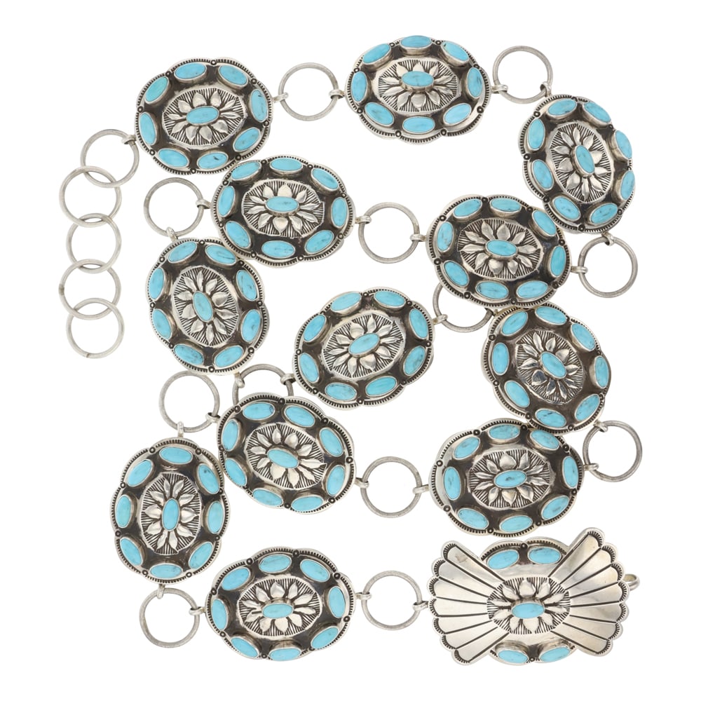 Lee Charlie Vintage Navajo Turquoise Concho Belt (1 of 3)