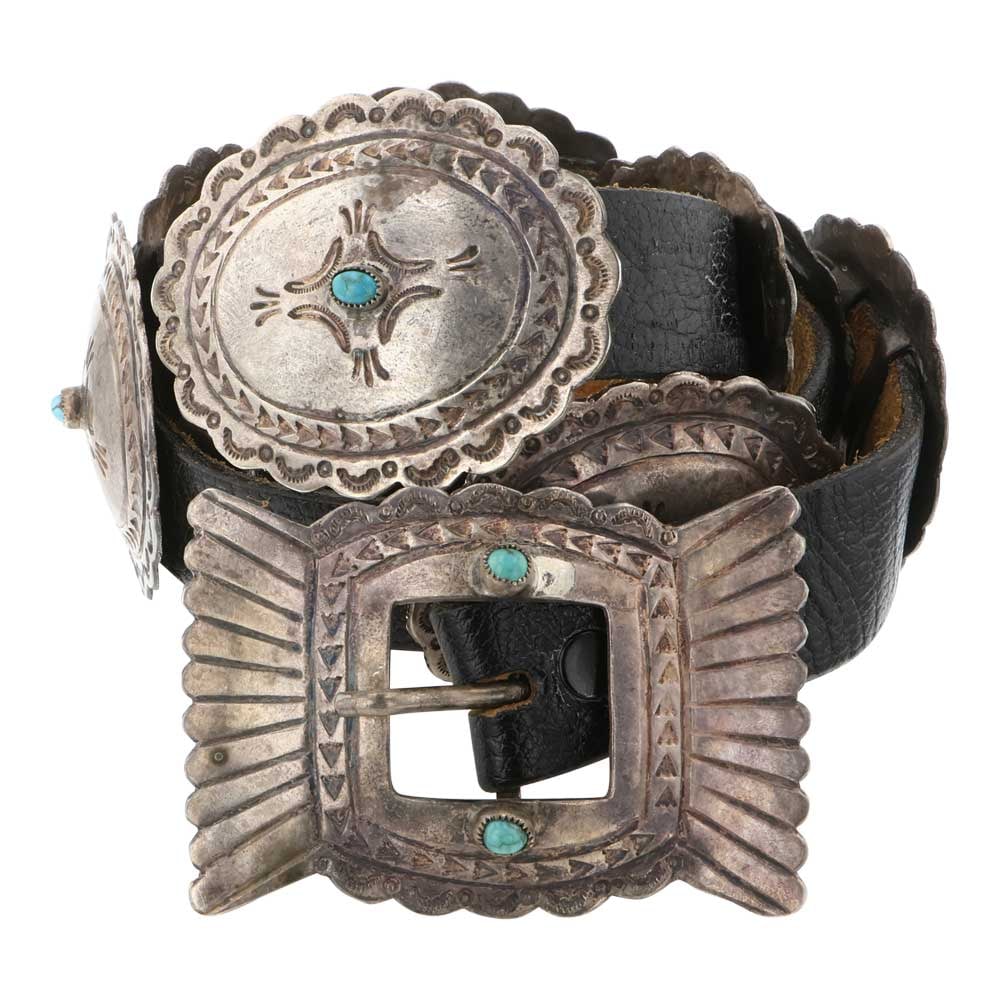 Vintage Navajo Nevada Turquoise Concho Belt (1 of 4)