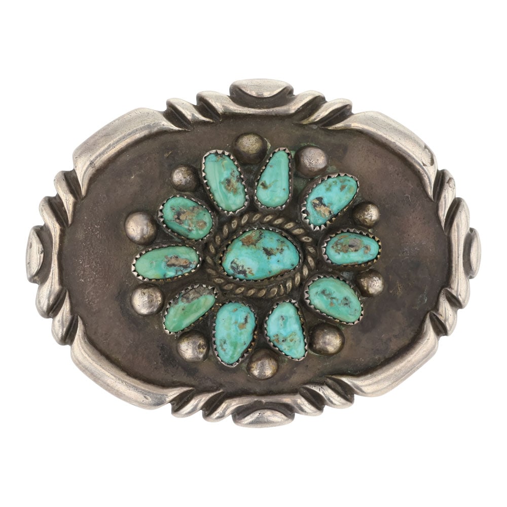 Wilson Begay Navajo Turquoise Belt Buckle (1 of 2)