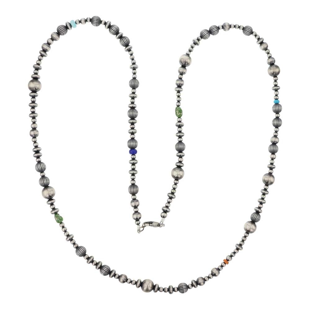 Turquoise Lapis Spiny Oyster & Mixed Oxidized Beads Necklace (1 of 3)