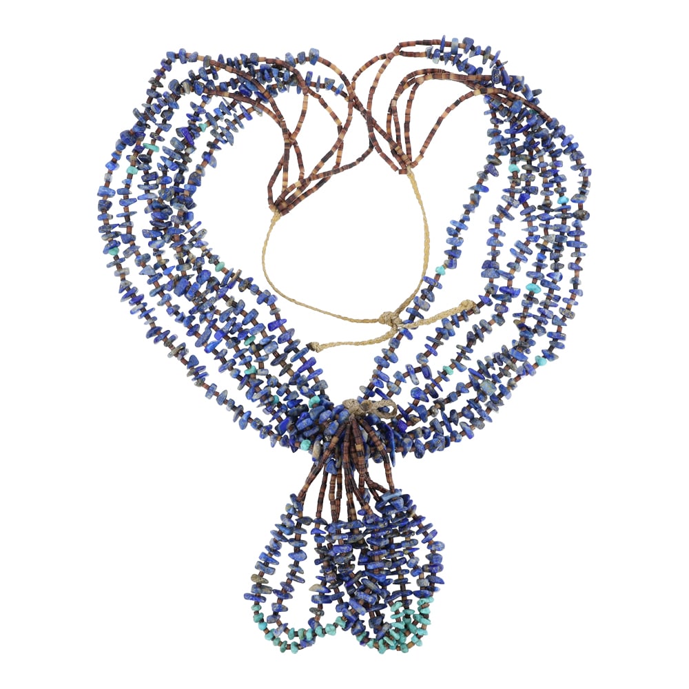 Santa Domingo Pueblo Lapis Turquoise & Shell Jacla Necklace (1 of 3)