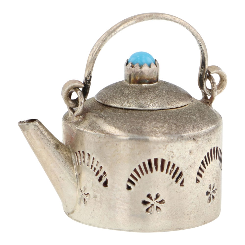 Elizabeth Margeret Whitman Vintage Navajo Turquoise Minin Tea Kettle (1 of 3)