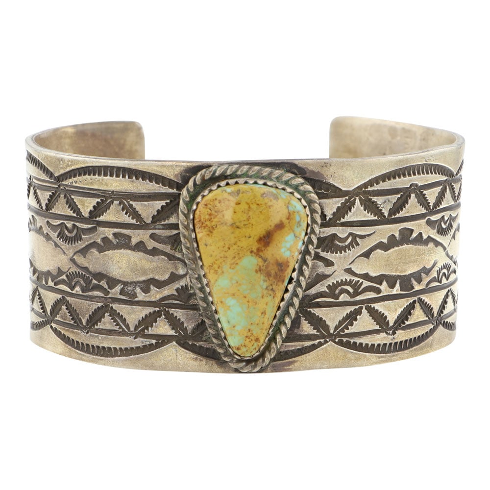 Rick Enriquez Navajo Menassa Turquoise Cuff Bracelet (1 of 3)