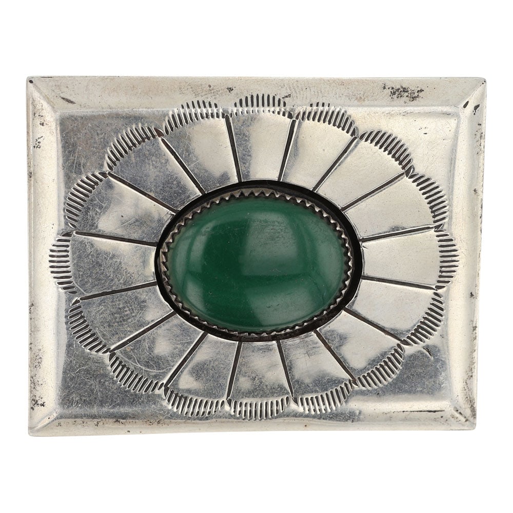 Vintage Navajo Malachite Shadowbox Pin/ Pendant (1 of 2)