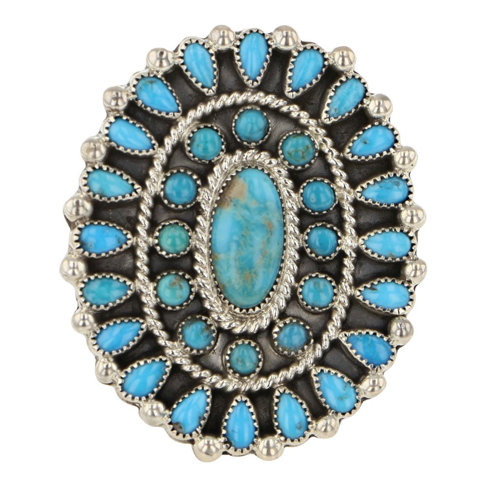 RB Navajo Kingman Turquoise Cluster Ring (1 of 3)