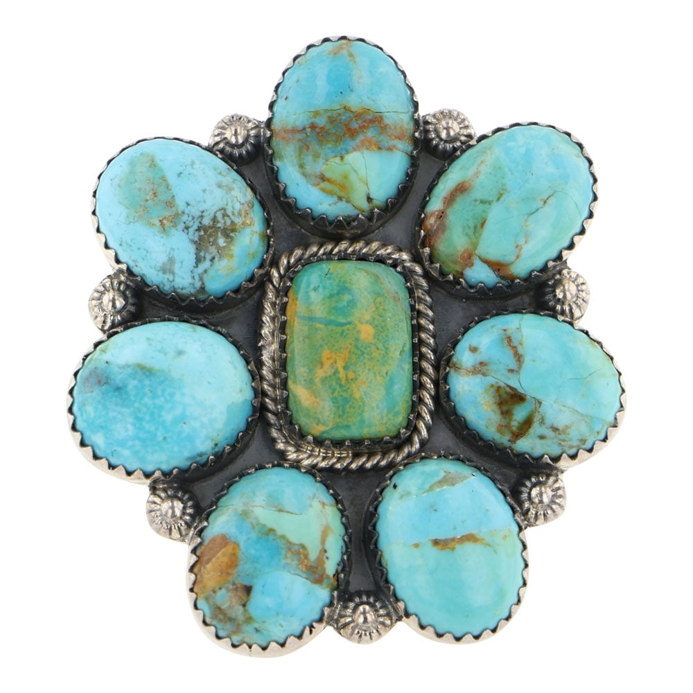 Nevada Turquoise Navajo Cluster Ring (1 of 3)