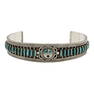 Vintage Zuni Turquoise & Mother of Peral Needlepoint Cuff Bracelet