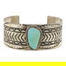 Rick Enriquez Navajo Compitos Turquoise Stamp Cuff Bracelet