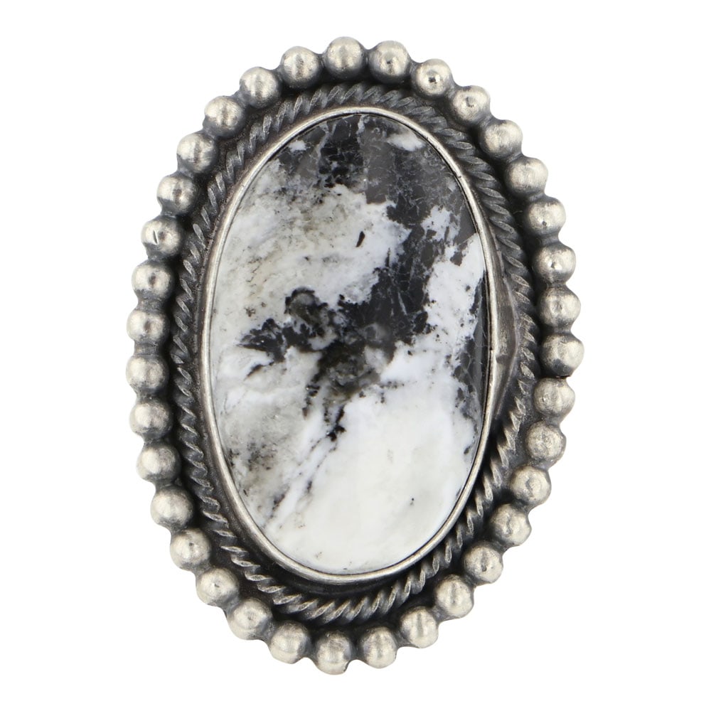 Jameson Garcia Navajo White Buffalo Adjustable Ring (1 of 3)