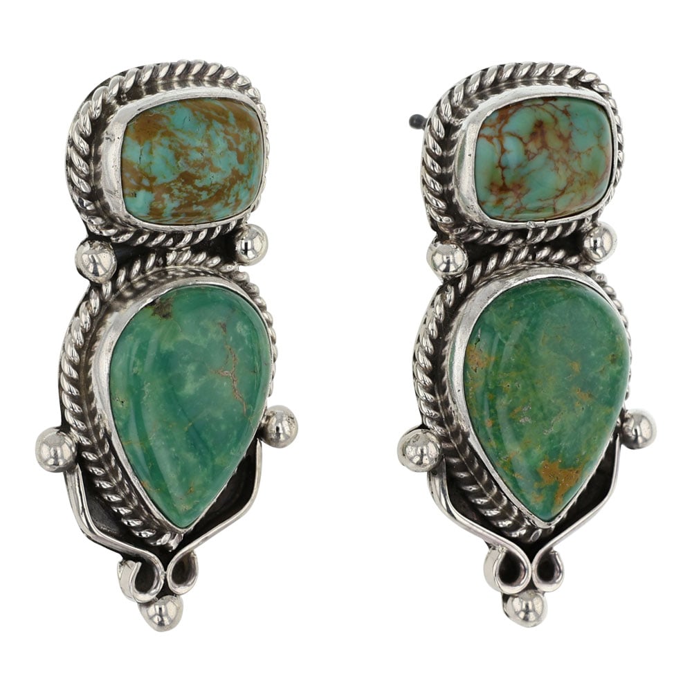 Eula Wylie Navajo Menassa Turquoise Earrings (1 of 2)