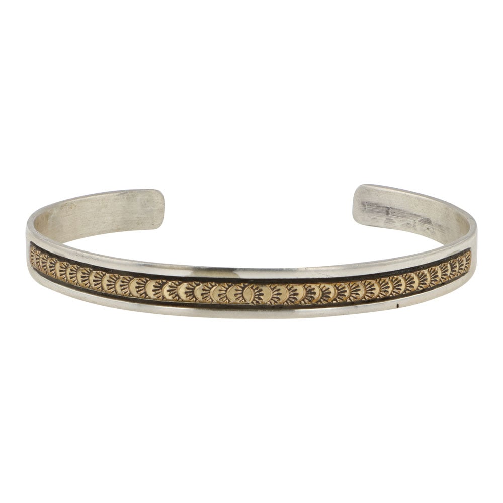 Vintage Navajo Sterling Silver & 12K Gold Filled Cuff Bracelet (1 of 3)