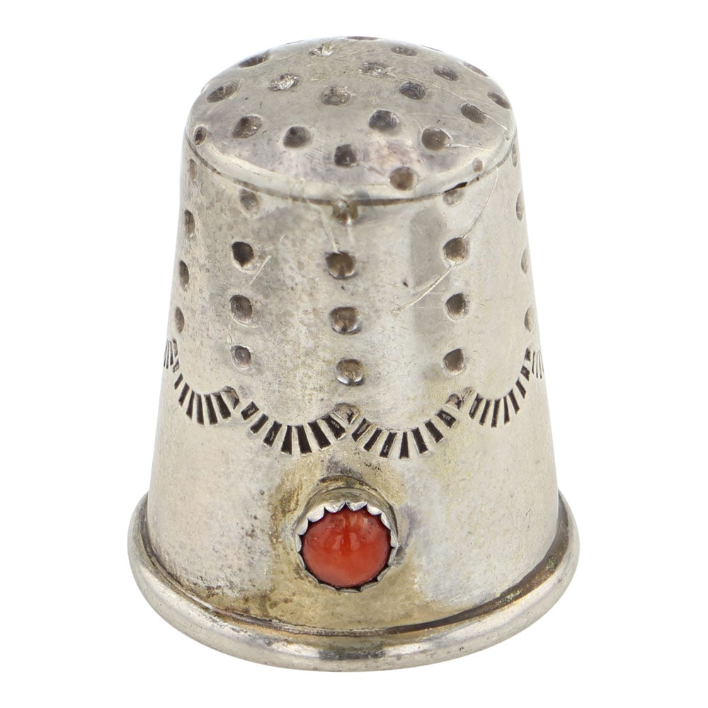 Vintage Navajo Coral Thimble (1 of 3)