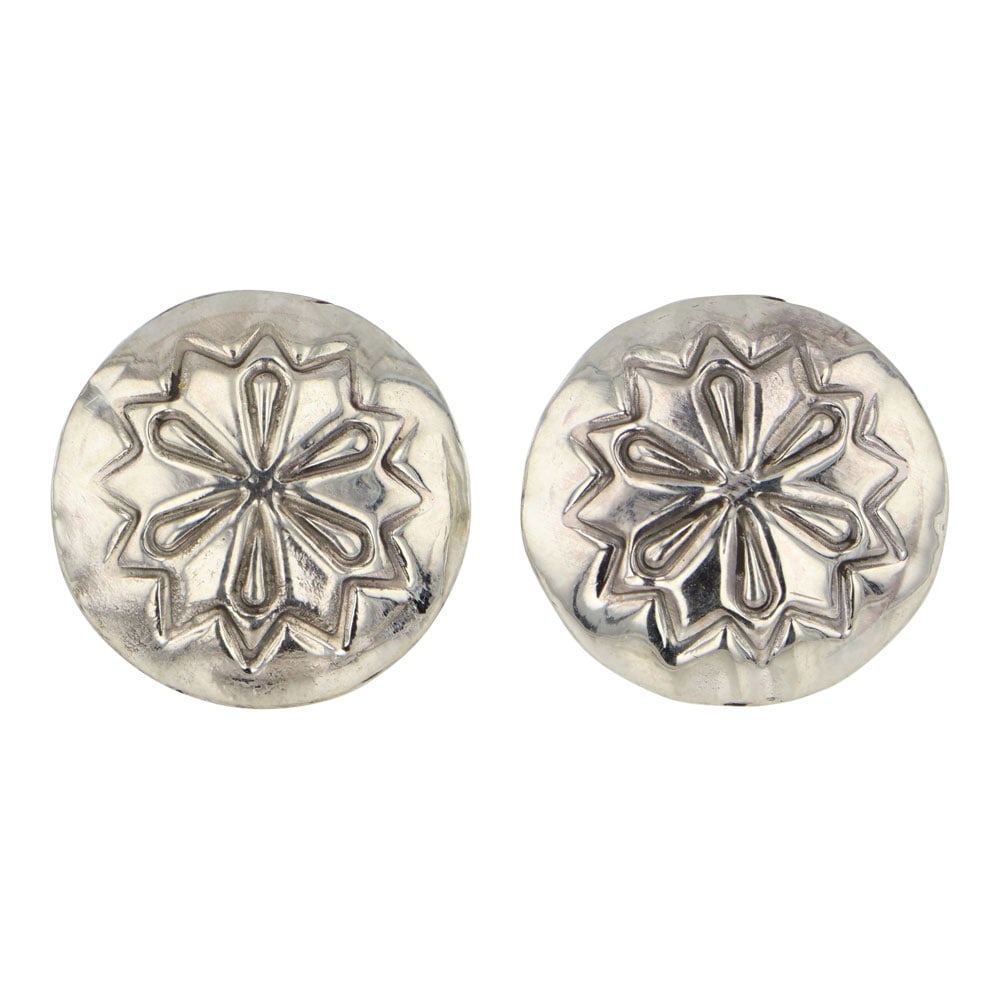 Vintage Navajo Plain Silver Earrings (1 of 2)