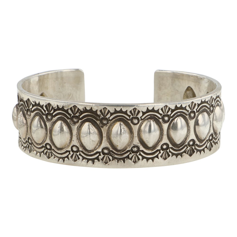 Vintage Navajo Plain Silver Bump out Cuff Bracelet (1 of 3)