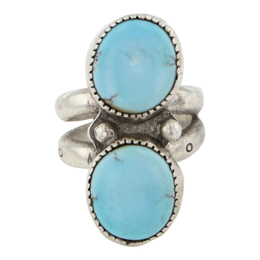 Kingman Turquoise Two Stone Ring (1 of 3)