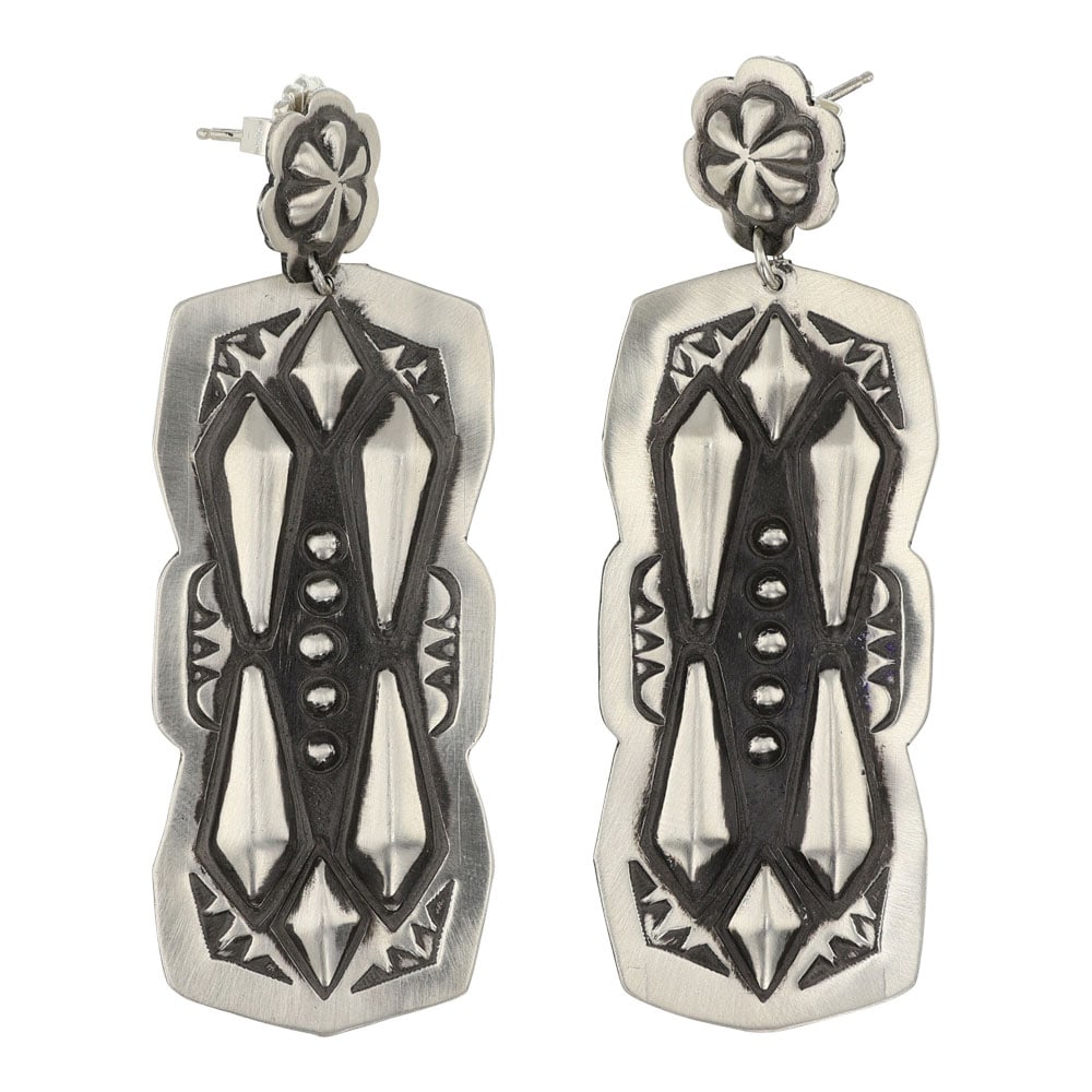 Navajo Plain Silver Bump Out Earrings (1 of 2)