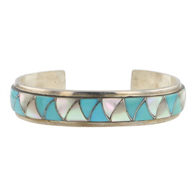 Fabulous Native American Zuni Coral Jet Mother Of Pearl Inlay Sterling Silver Minnie Ring Fabulous Native American Zuni Coral Jet Mother Of Pearl Inlay Sterling Silver Minnie Ring