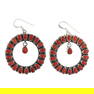 Renell Perry Navajo Mediterranean Coral Earrings