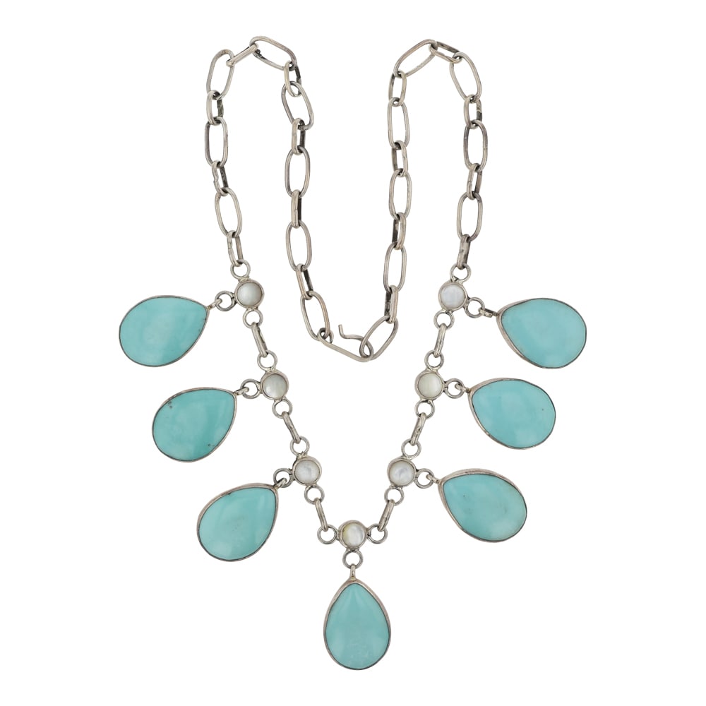 Etta Endito Navajo Turquoise & Mother of Pearl Necklace (1 of 3)