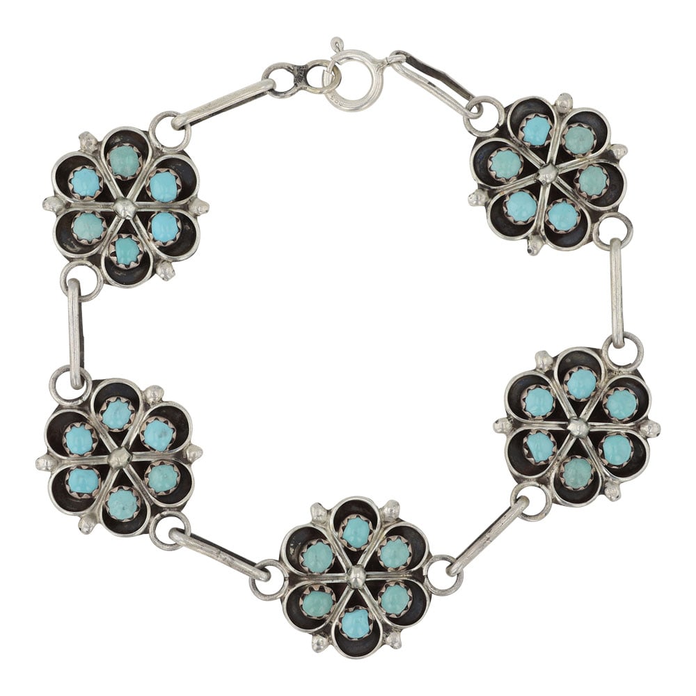 Zuni Turquoise Link Bracelet (1 of 2)