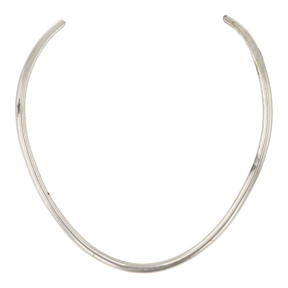 Navajo Plain Silver Collar Necklace (1 of 3)