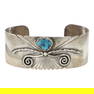 Vintage Navajo Kingman Turquoise Cuff Bracelet