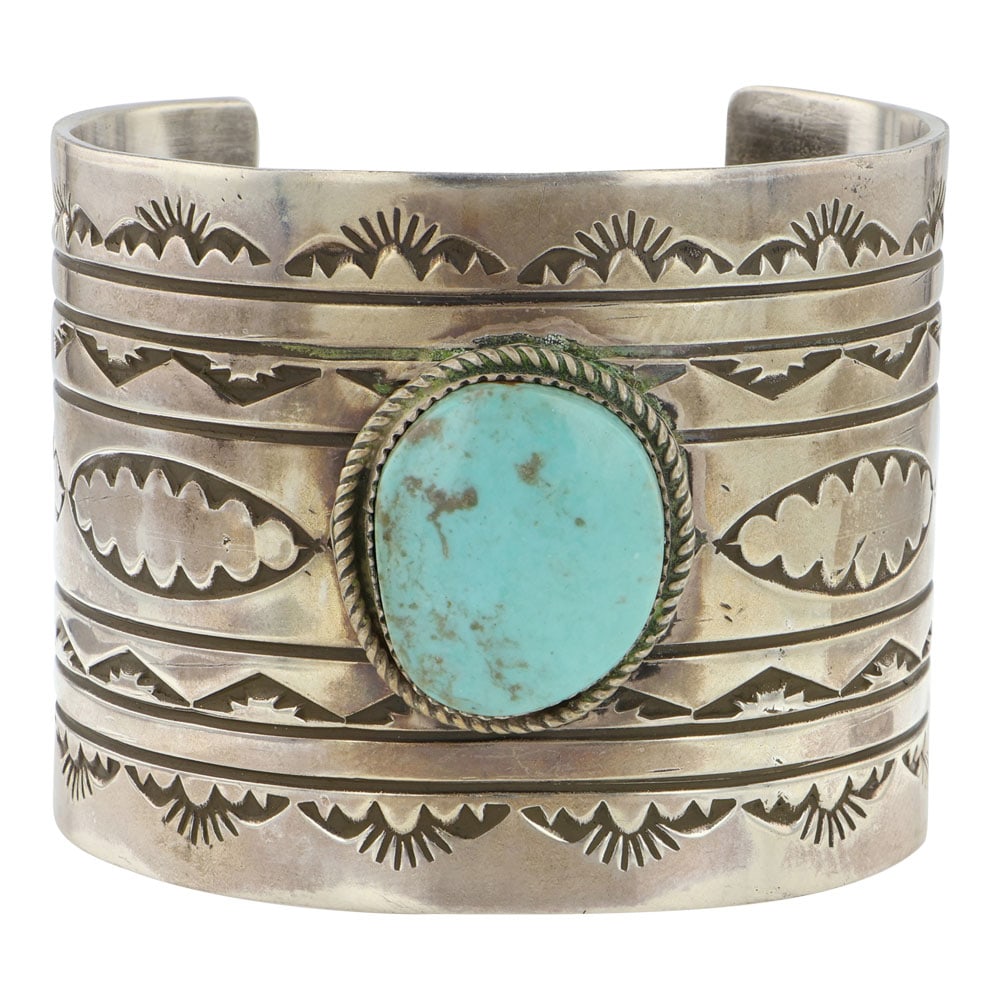 Rick Enriquez Navajo Compitos Turquoise Wide Cuff Bracelet (1 of 3)