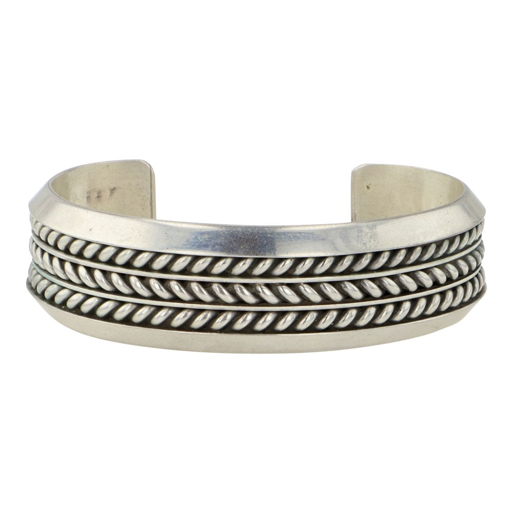 Tom Hawk Navajo Plain Silver Cuff Bracelet (1 of 3)