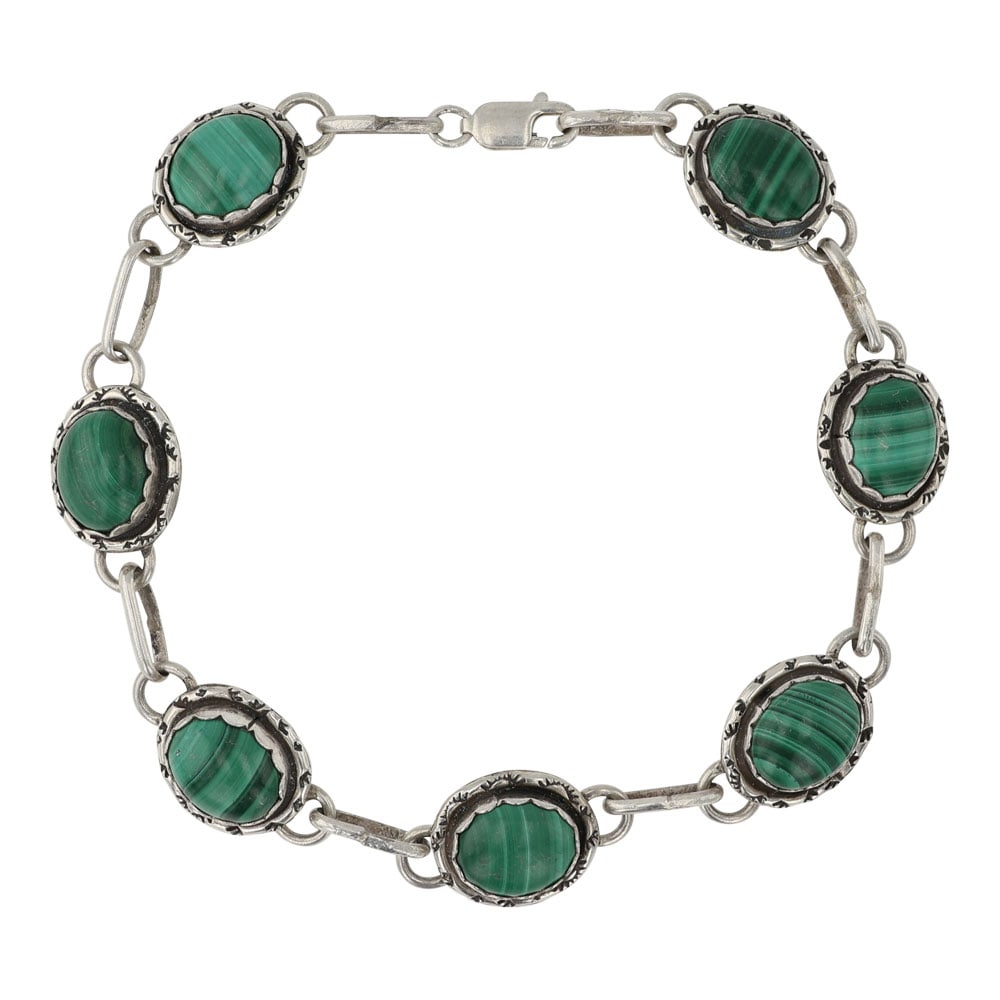 Navajo Malachite Link Bracelet (1 of 2)