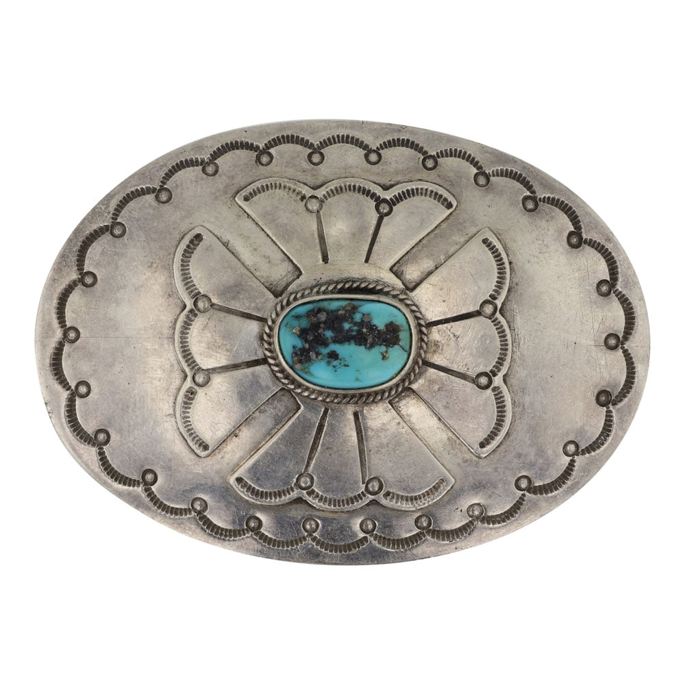 Vintage Navajo Kingman Turquoise Pin (1 of 2)