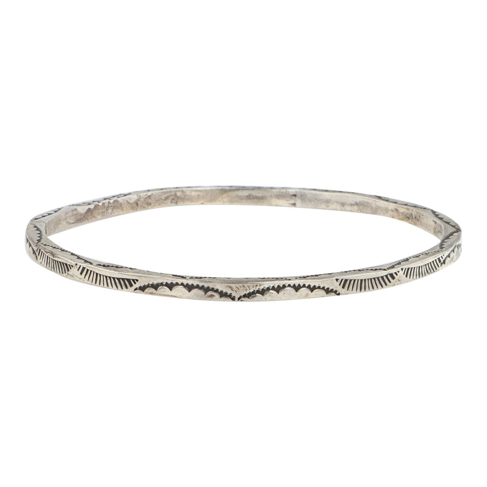 Vintage Navajo Plain Silver Bangle Bracelet (1 of 2)