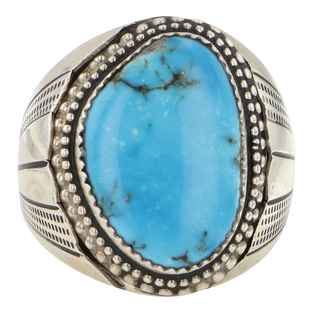 Navajo Kingman Turquoise Men's Ring (1 of 3)