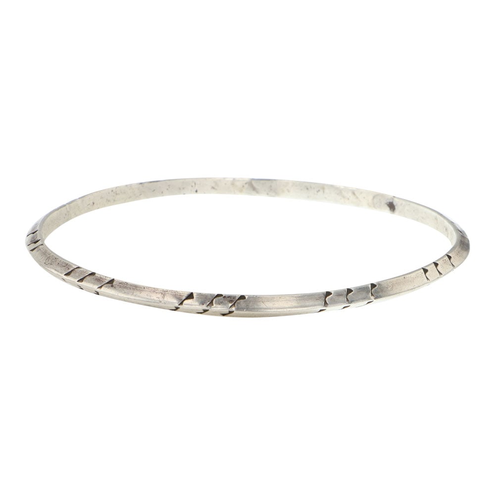 Vintage Navajo Plain Silver Bangle (1 of 2)