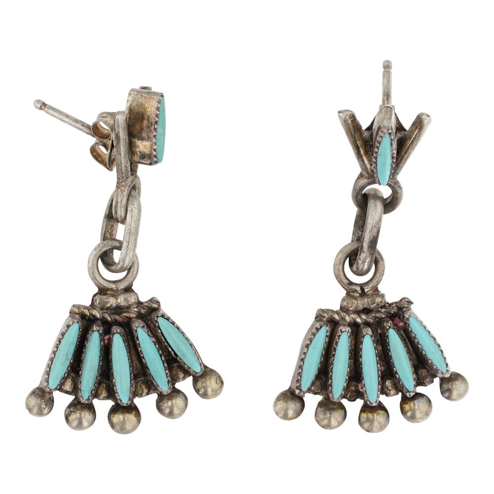 Vintage Zuni Turquoise Needlepoint Earrings (1 of 2)
