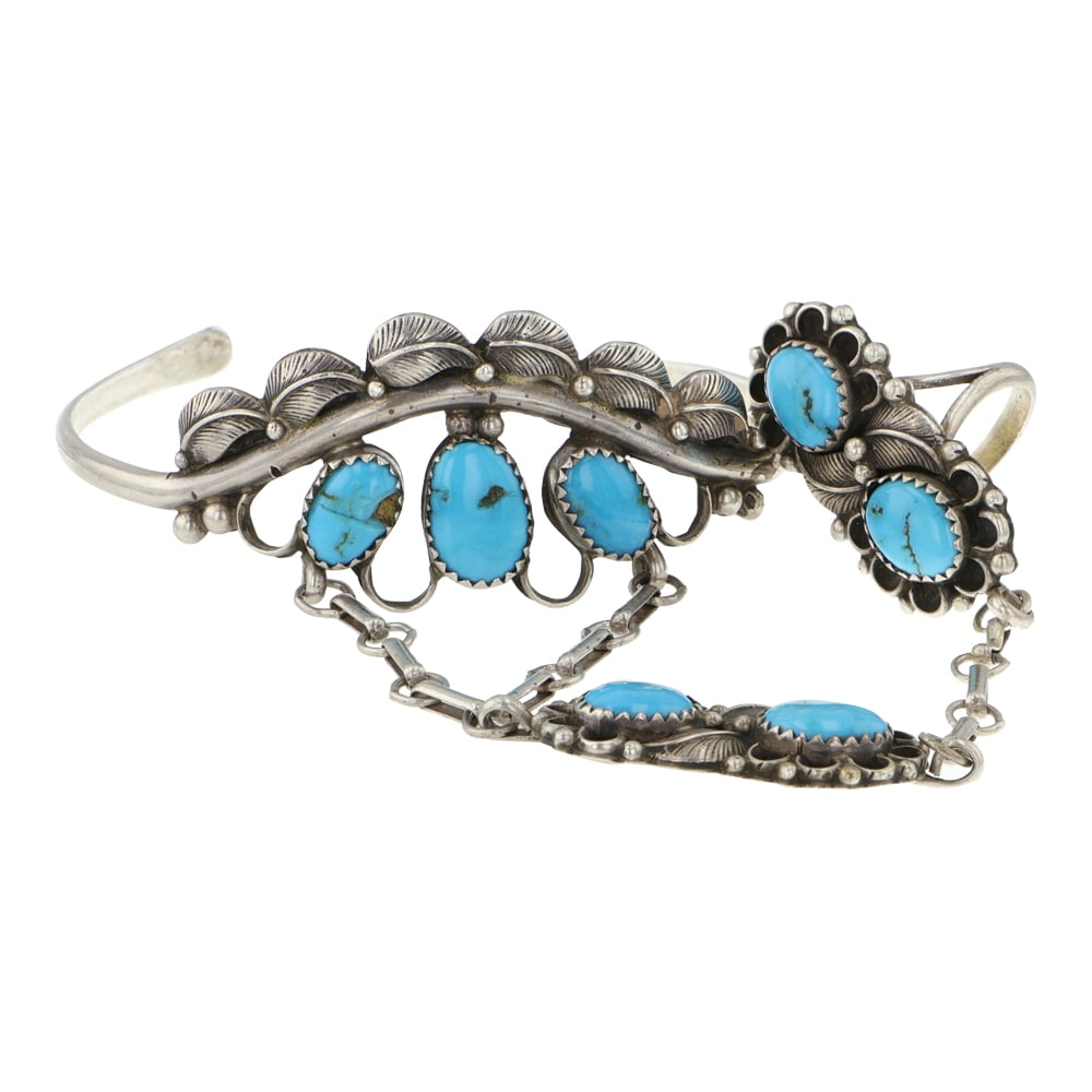 Vintage Navajo Kingman Turquoise Slave Bracelet (1 of 3)