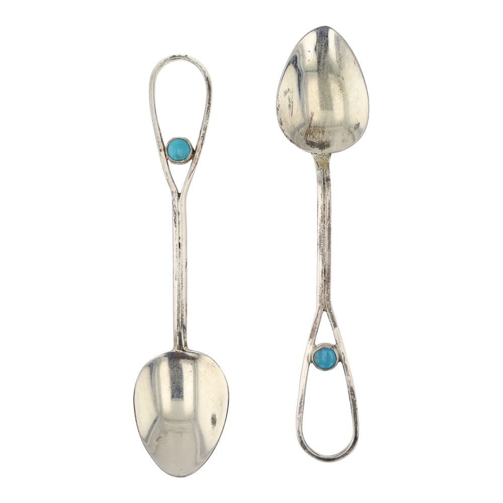 Vintage Navajo Turquoise lot of Two Spoons (1 of 2)