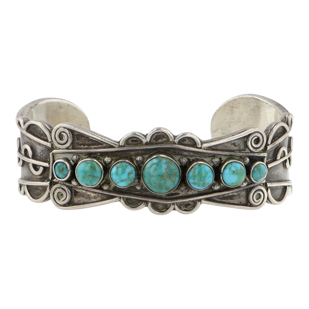 Vintage Navajo Nevada Turquoise Cuff Bracelet (1 of 3)