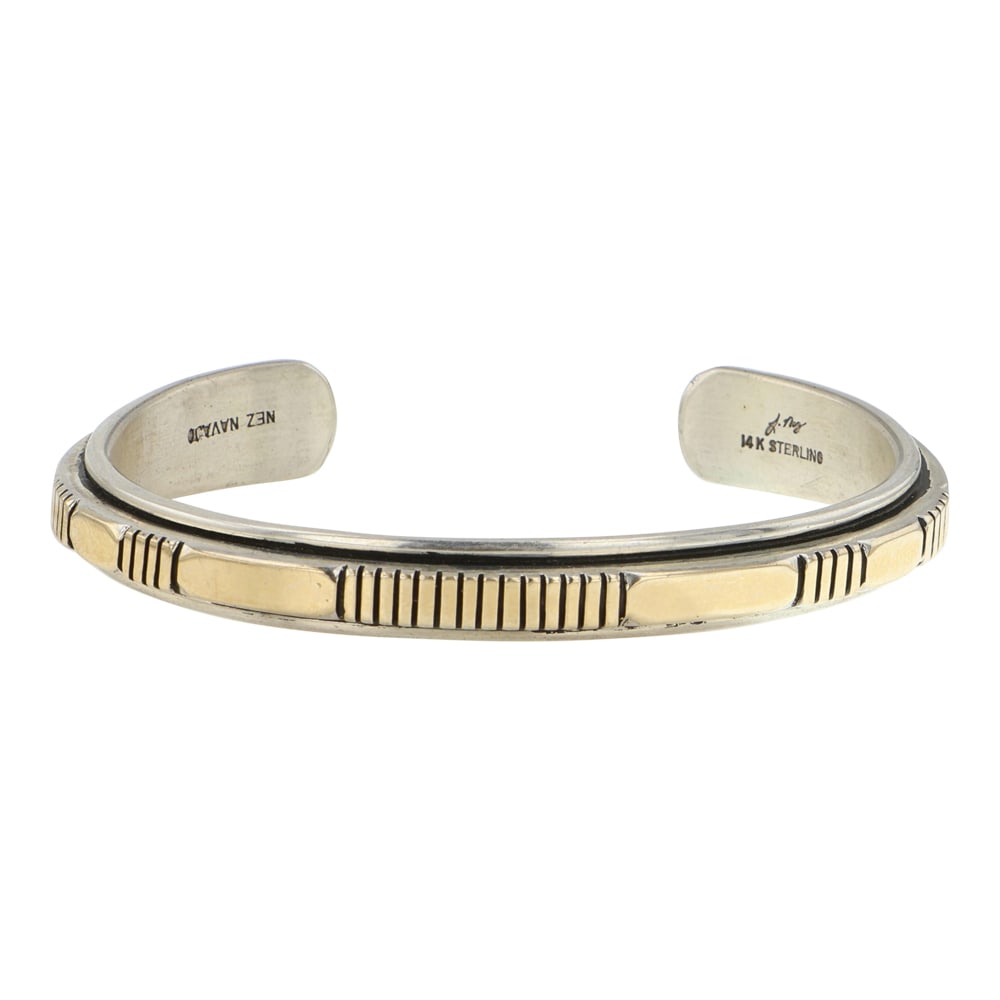Johnathan Nez Navajo 14K Gold & Sterling Silver Bracelet (1 of 3)